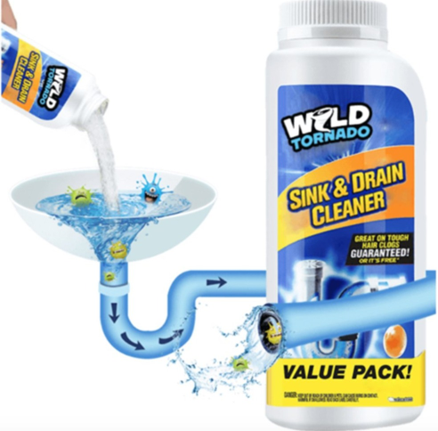 Wild Tornado Powerful Sink Drain Toilet Clogging Cleaner Quick Foaming High Efficiency Clog Remover
